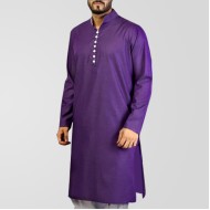 Purple Cotton Casual Kurta